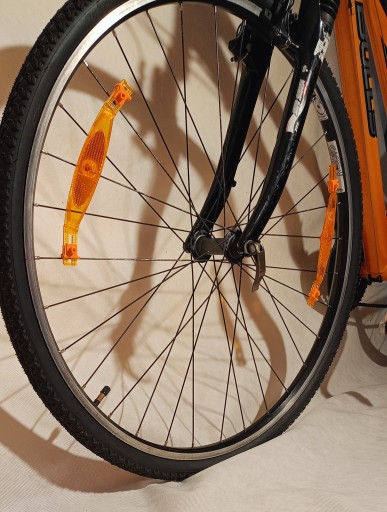 Odrazky lúčov na bicykel CATEYE, oranžové, sada 4 ks