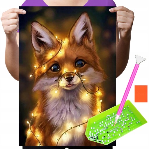 DIAMANTOVÁ VÝŠIVKA Diamantová maľba Diamantová mozaika pre deti Sada Fox