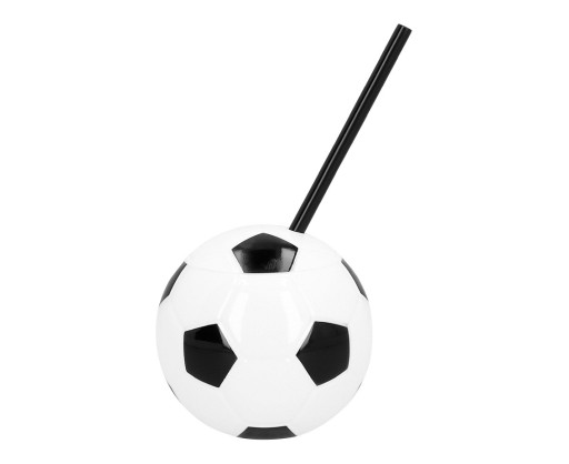 Plastový futbalový pohár na pitie s tubou 450 ml