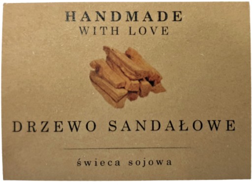 Nálepky SANDALWOOD na sójové sviečky
