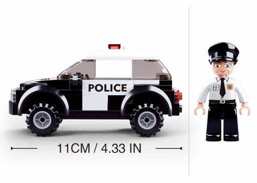 BLOCKI SLUBAN POLICAJNÉ AUTO + PSÍ POLICAJT 78 ELEMENTOV.