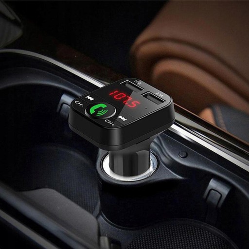 FM BLUETOOTH VYSIELAČ MP3 NABÍJAČKA 2xUSB SD LCD