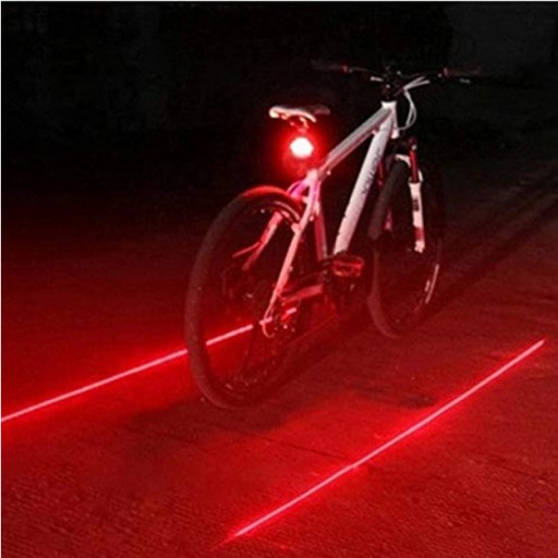 CYKLISTICKÁ LAMPA S LASEROM 5 LED LASER