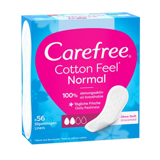 CAREFREE Cotton Feel slipové vložky neparfumované Normal 56 ks