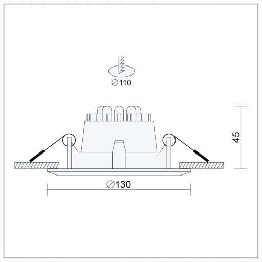 STROPNÝ PRÍVOD LED DOWNLIGHT 230V 10W