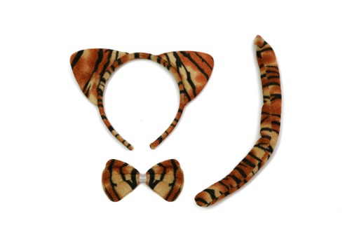 set leopardí tiger čelenka motýlik do chvosta KARNEVALOVÝ PLES show