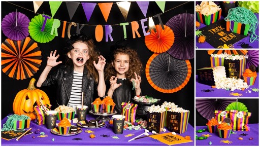Oranžové záclonové dekorácie Halloweenske dekorácie