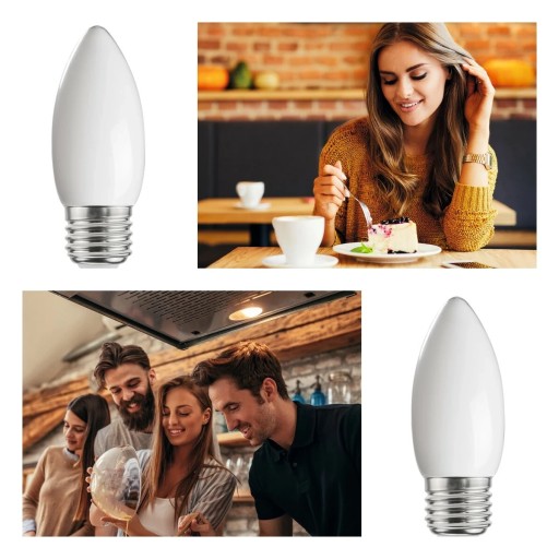KANLUX LED žiarovka na sviečku E27 s veľkým závitom 6W=60W teplá biela 2700K