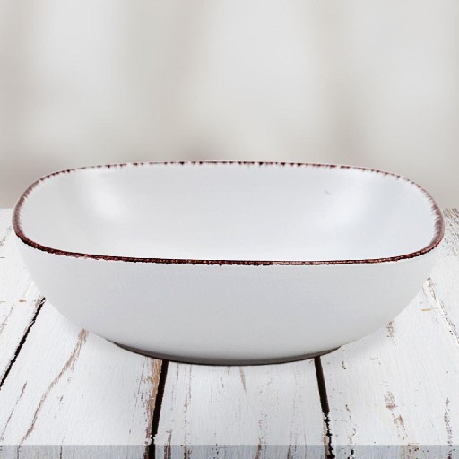 Misa BOWL štvorcová šalátová misa 600 ml biela
