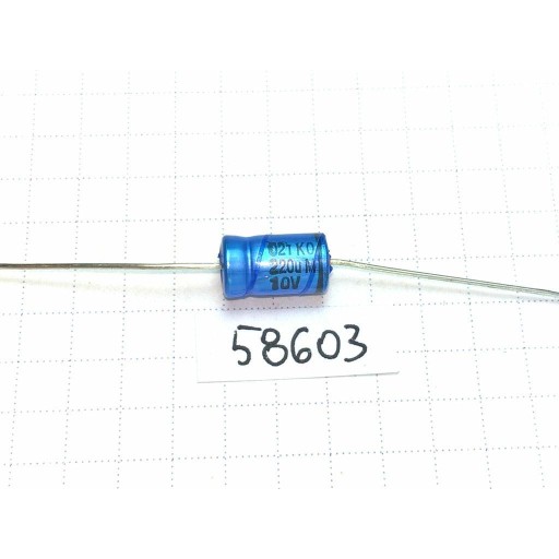 Elektrolytový kondenzátor 220uF 10V 6x11 axiálny x10