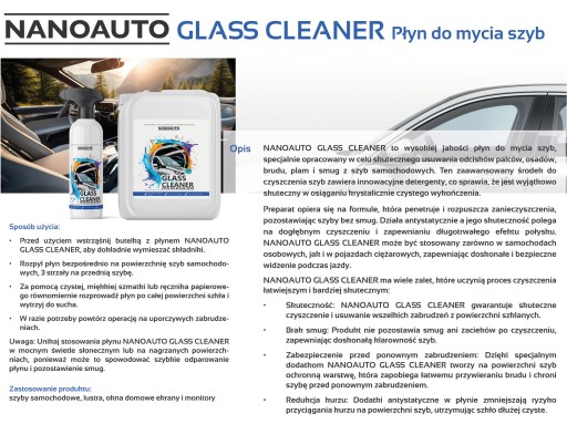 NANOAUTO GLASS CLEANER na čistenie skiel a okien 100ml