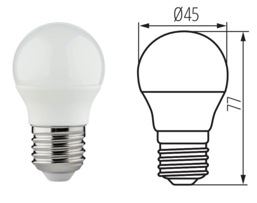 Kanlux LED guľová žiarovka E27 s veľkým závitom 3,4W=40W neutrálna biela