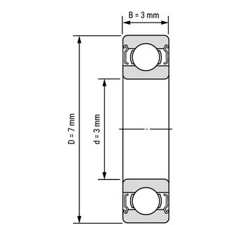 Ložisko 618/3 ZZ ( 683 ZZ ) / 3x7x3 mm