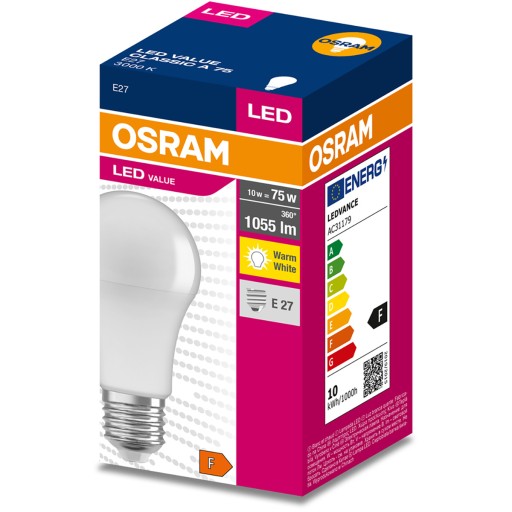 E27 A60 LED žiarovka 10W = 75W 3000K 1055lm OSRAM