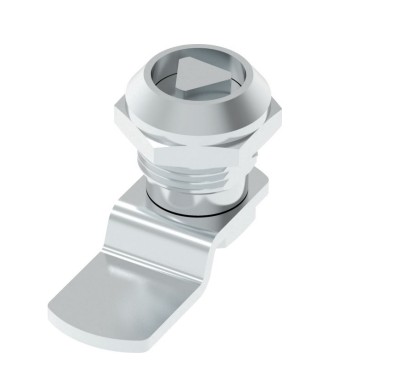 Chrómovaný vačkový zámok s guľôčkou, 9mm trojuholník/16,5mm telo