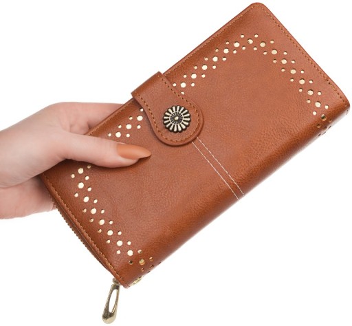 Kožená prelamovaná peňaženka s veľkokapacitným boho opaskom
