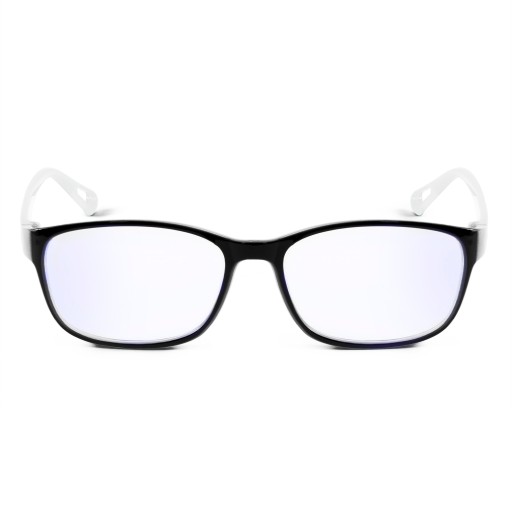 Klasické unisex okuliare DELI, modrý kontrolný filter, biele