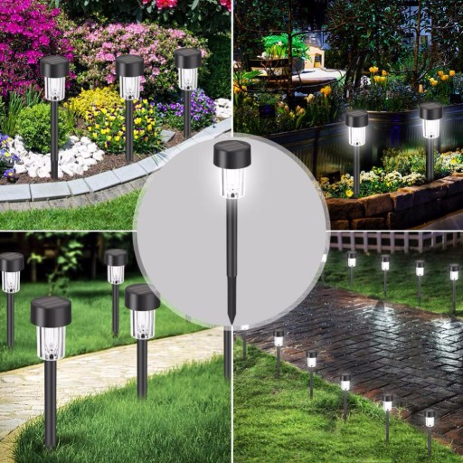 LED SOLÁRNE ČIERNA ZEMNÁ LED ZÁHRADNÁ LAMPA, VRÁŽANÁ, STĹPIKOVÝ OSTÍK