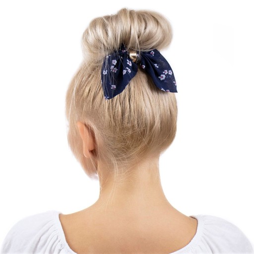 FROTKA kvety SCRUNCHIES gumička do vlasov, námornícka modrá
