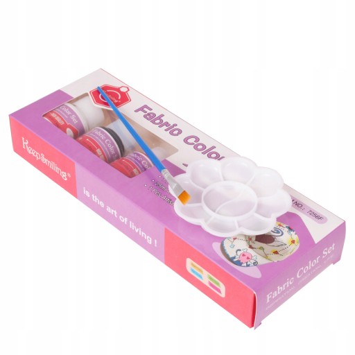 Farby na látky v téglikoch, 6 farieb x 25 ml, paleta + A 1 ŠTETEC