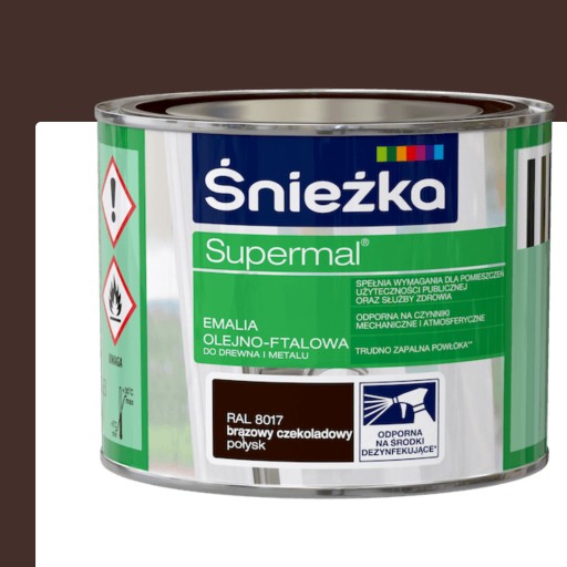 ŚNIEŻKA Supermal Oil-ftalátový email LESK 200ml ČOKOLÁDOVÁ HNEDÁ