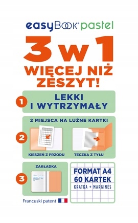 PP zápisník s vreckom A4/60 OXFORD easyBook Pastel