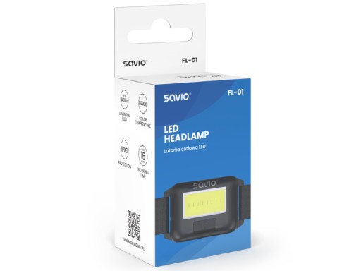 COB LED čelovka SAVIO FL-01 Čelovka na batérie 140Lm 10m 4 režimy