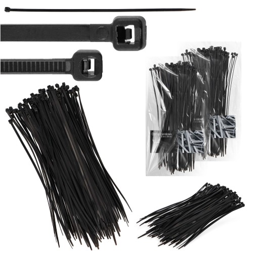 200x sťahovacie pásky Káblové pásky Zipsy 3,6 x 300 mm Silné UV sťahovacie pásky