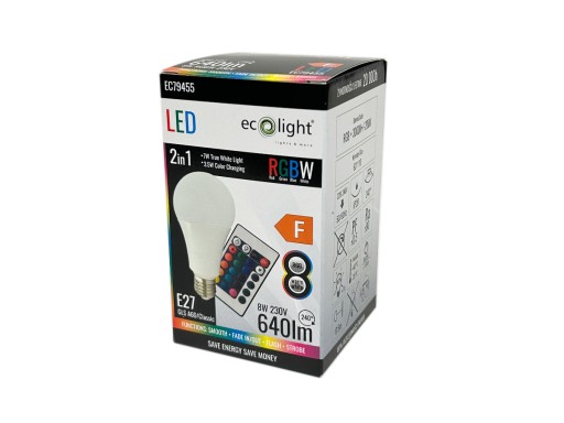 E27 LED žiarovka 8W RGB + teplá biela 16 farieb Sphere IR diaľkové ovládanie