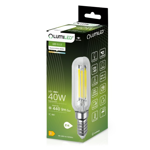 E14 T25 LED žiarovka CHLADNIČKA 4W = 40W 4000K Neutrálna DEKORATÍVNA VLÁKNA