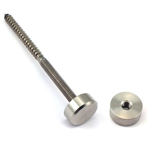 Sklenená matica, priemer 20 mm, závit M6 INOX 304, leštená