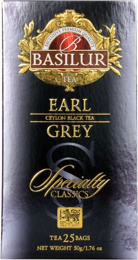 BERGAMOTKA citrusový čierny čaj EARL GREY Sáčky Basilur - 25 x 2 g