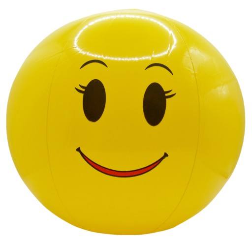 NAFUKOVANÁ PLÁŽOVÁ LOPTA DO ZÁHRADY K BAZÉNU SMILE 22 CM