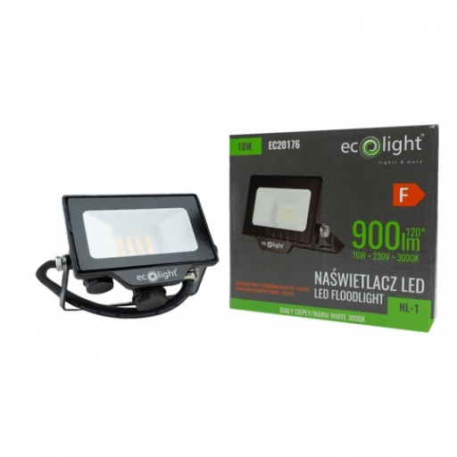 EcoLight LED svetlomet Vonkajšie vnútorné halogénové 10W 3000K pre garáž