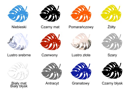 Akrylátové ZRKADLO monstera list 20x23 LZ-103