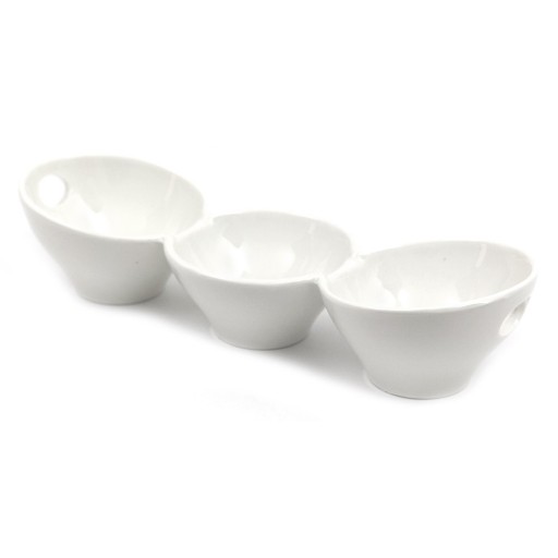 PORCELÁNOVÉ BIELE MISKY NA OMÁČKY, 3 ks MISKY
