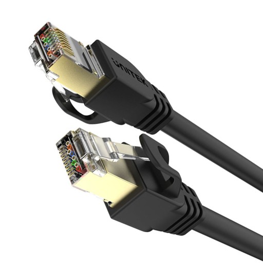 Unitek čierny sieťový kábel, Cat.7 SSTP RJ45 Ethernet kábel 50cm, 10Gbps