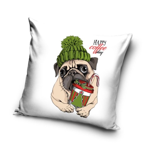 Vianočná obliečka na vankúš 40x40 Vianočný buldog