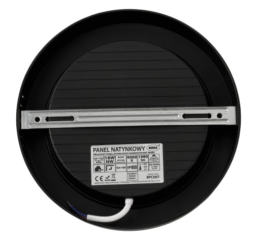 LED stropné svietidlo prisadené na povrch 18W 1980lm 4000K neutrálne čierne okrúhle