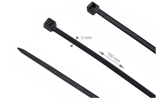 KABELOVÉ VIAZAČKY ČIERNE KABELOVÉ VIAZAČKY 3x100mm 100KS