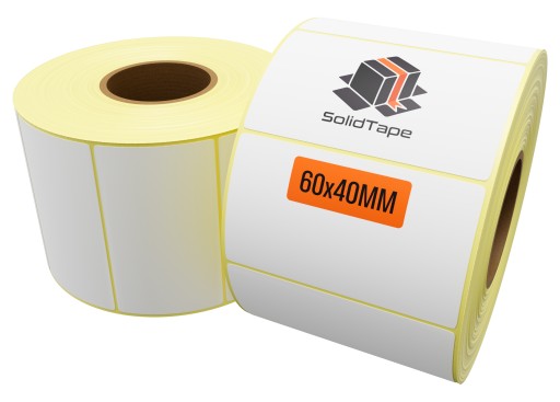Termo kuriérske etikety 60x40 mm 1000 kusov, samolepiace biele
