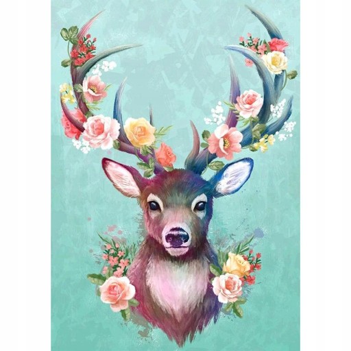 Diamantová výšivka SET DEER FLOWERS Diamantová maľba ABSTRACT MOSAIC 5D