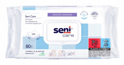 Vlhčené obrúsky 30x20cm Seni Care XXL 80 ks.
