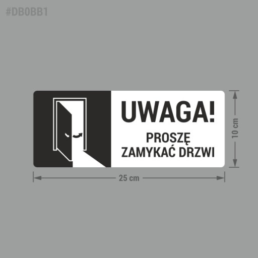 Prosím, zatvorte dvere - nálepka 10x25