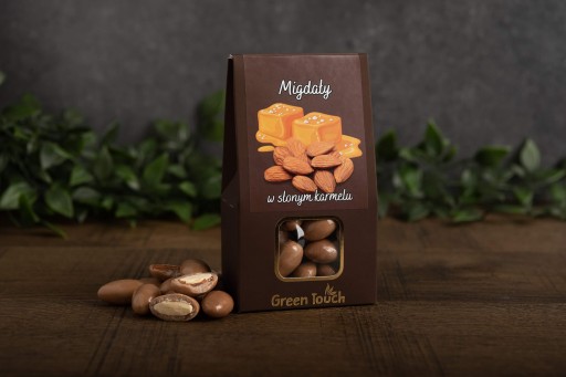 Mandle v slanom karameli 100 g mandľovo-karamelovej bielej mliečnej čokolády