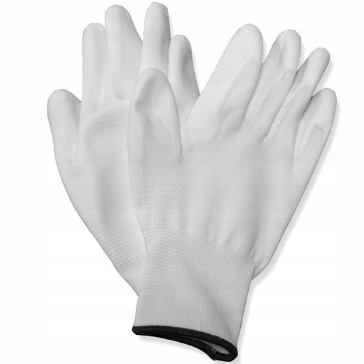 12 PÁR pracovných rukavíc potiahnutých bielym polyuretánom, veľkosť 10-XL