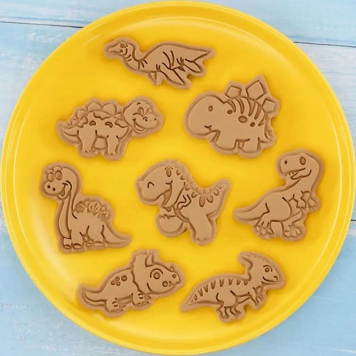 Formičky, formičky, vykrajovátka na sušienky, sušienky, hmoty - Dinosaury 8 ks.