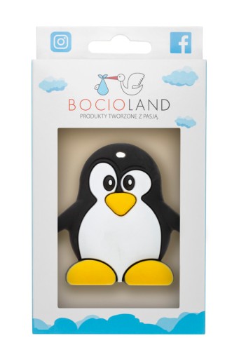 BOCIOLAND Mäkké silikónové hryzátko PENGUIN