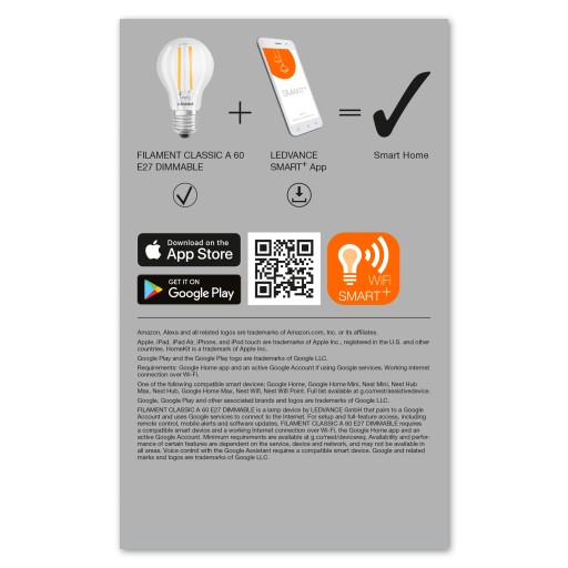 SMART+ LED žiarovka 6W teplá 2700K, stmievateľná WiFi