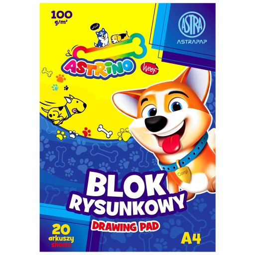 BLOK NA KRESLENIE, BIELY, LOVNA, A4, 20 LISTOV, 100g/m2 NA MAĽOVANIE PASTELY